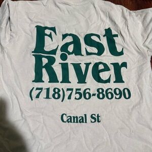 Jack & Jones East River New York Canal Street Off White Tee with Green Print
